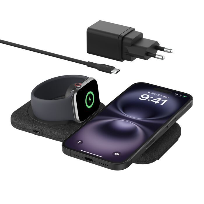 Зарядний пристрій бездротовий Belkin 2в1 15Вт Travel Pad Qi2