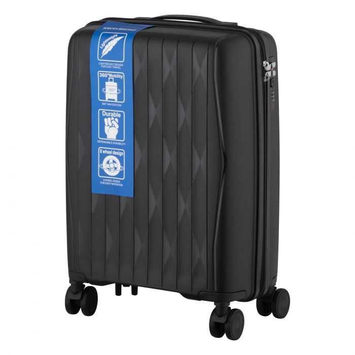 Набір валіз 2E, M7979, поліпропілен, (L+M+S), блискавка anti theft, 4 колеса, кодовий замок, чорний