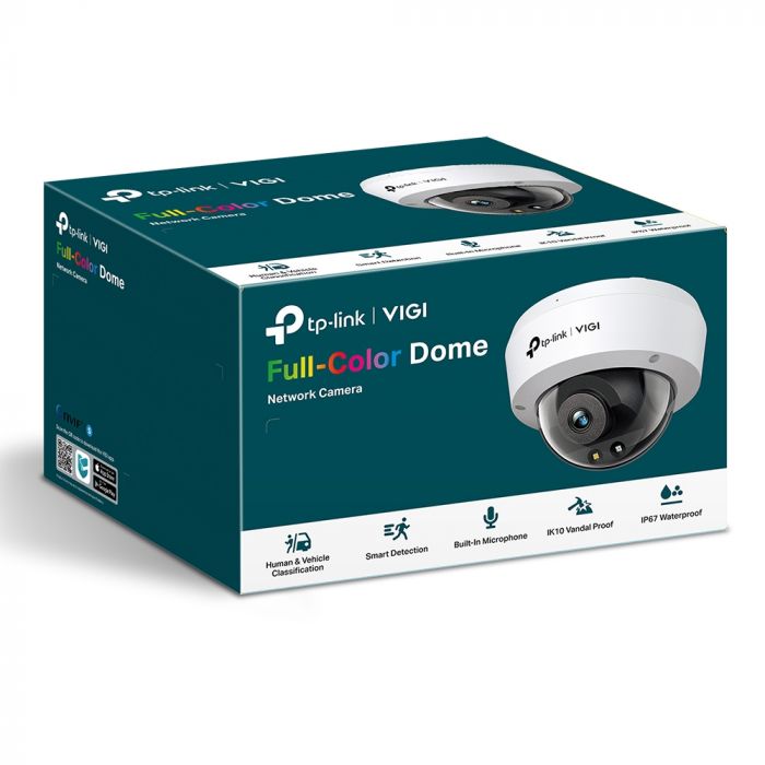 IP-Камера TP-LINK VIGI C250-2.8, PoE, 5Мп, 2,8 мм, H265+, IP66, Dome, кольорове нічне бачення, зовнішня IP-Камера TP-LINK VIGI C250-2.8, PoE, 5Мп, 2,8 мм, H265+, IP66, Dome, кольорове нічне бачення, зовнішня