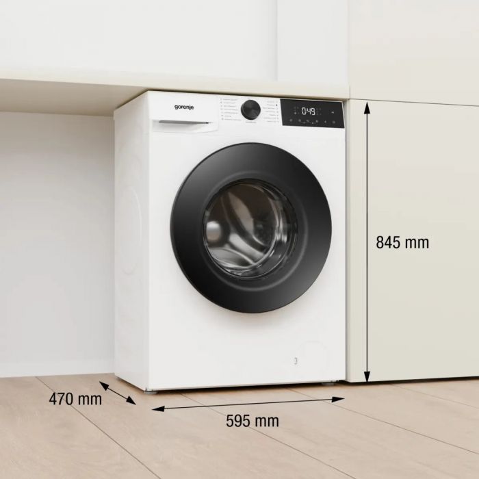 Пральна машина Gorenje фронтальна, 9кг, 1400, A++, 47см, дисплей, інвертор, пара, білий