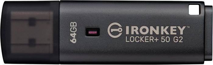 Накопичувач Kingston   64GB USB 3.2 Type-A Gen1 IronKey Locker+ 50 G2