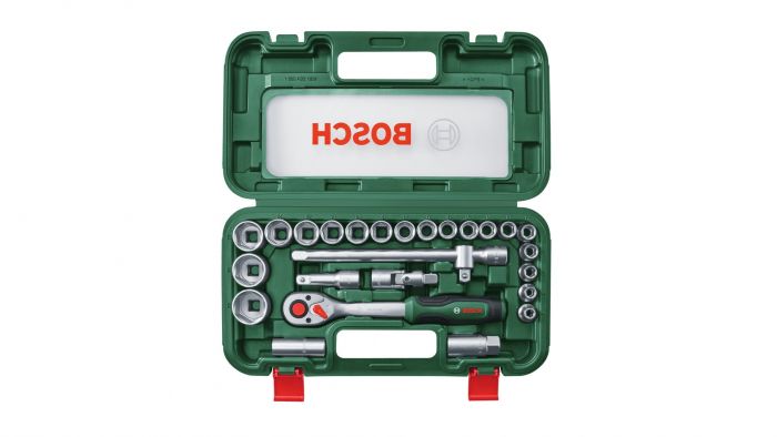 Набір торцевих головок Bosch 1/2" з тріскачкою 265мм, сталь CrV 26шт 0.574кг