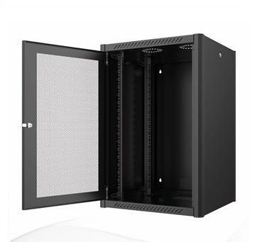 Шафа MIRSAN 19", 9U, WTN, перфорація 80%, 600x450 мм, 2т.кріпл, максимально 100 кг, чорна