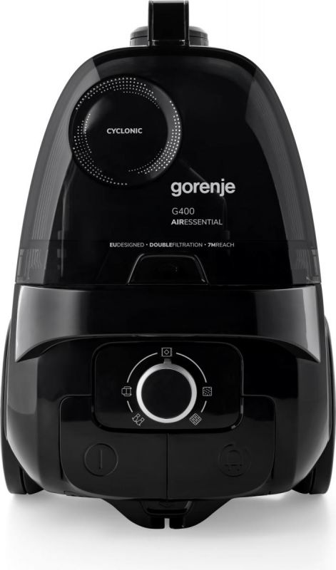 Пилосос Gorenje контейнерний, 800Вт, конт пил -3.3л, HEPA, чорний