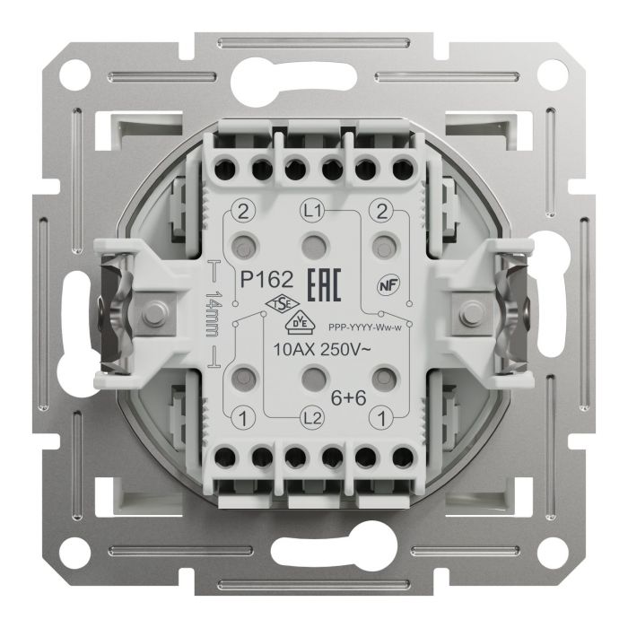 Перемикач 2-клавішний Schneider Electric, Asfora (білий, без рамки)