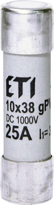Запобіжник ETI, CH 10x38 gPV 25A 1000V (30kA)