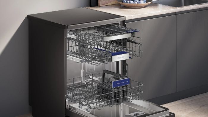 Посудомийна машина Siemens, 13компл., B, 60см, дисплей, чорна нержавіюча сталь