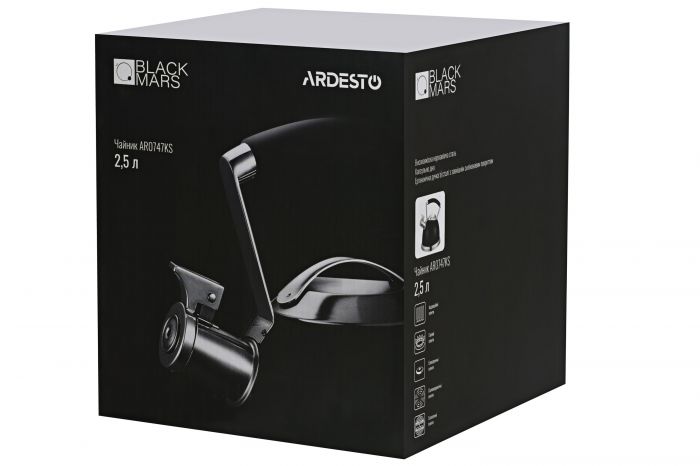 Чайник ARDESTO Black Mars, 2.5л, нержавіюча сталь, чорний