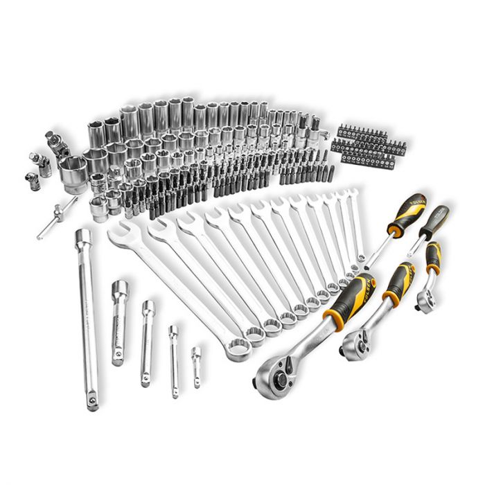 Набір інструментів Tolsen, 216шт, 1/2", 1/4", 3/8", комбіновані ключі, торцевы головки, біти,CrV, кейс