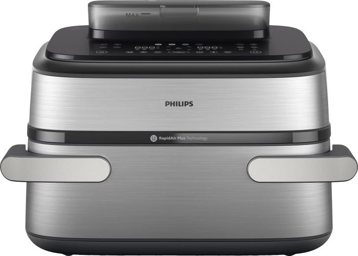 Мультипіч Philips Ovi Dual SteamFry 2750Вт, чаша-3+6л, сенсорне управл., 8 авто. програм,  пластик/метал, сірий