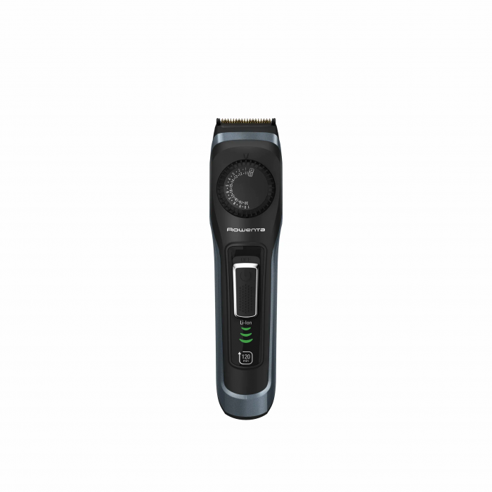Тример Rowenta Virtuo, для бороди і вусів, мережа+акум., насадок-2, чохол, титан.напил., кейс для зберігання, чорно-синій