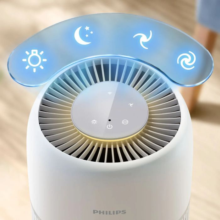 Очисник повітря Philips PureProtect Lite Series 700, 72м2, 180м3/год, управл.смартфон., дисплей, HEPA +вугільний фільтр+ попередній, 4 режими, підсвітка, білий