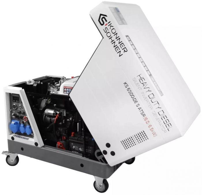 Генератор дизельний інверторний Konner&Sohnen KS 6500iDE S ATSR у шумозахисному кожусі 230В, 6.0-6.5кВт, електростартер, 119кг