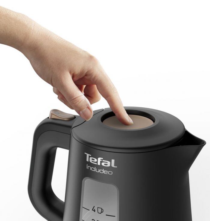 Електрочайник Tefal Includeo 1л, пластик, чорний