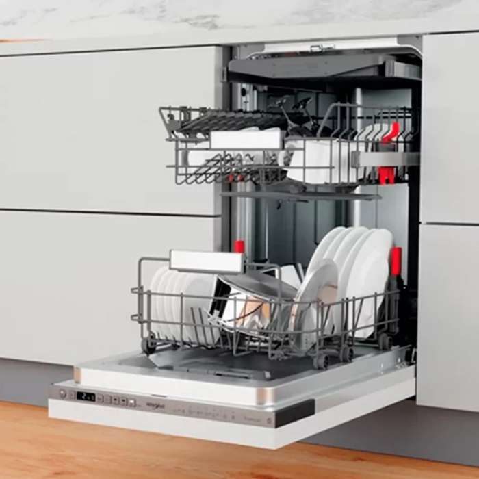 Посудомийна машина Whirlpool вбудована, 10компл., D, 45см, дисплей, інвертор, 3й кошик, білий
