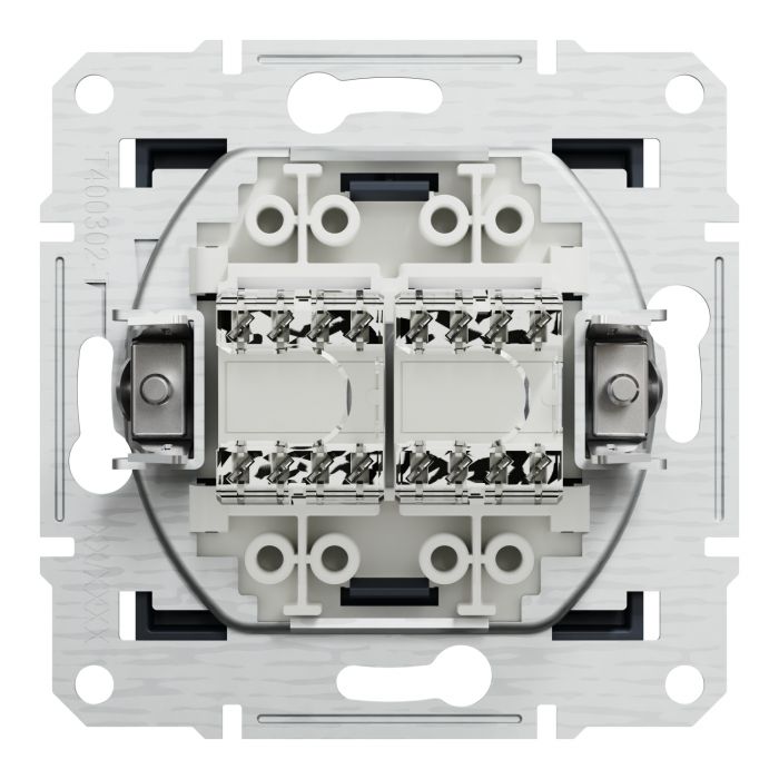 Розетка подвійна комп'ютерна RJ45 Schneider Electric, Asfora (антрацит, без рамки)