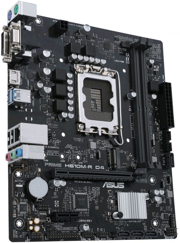 Материнcька плата ASUS PRIME H610M-R D4-SI s1700 H610 2xDDR4 M.2 HDMI D-Sub DVI mATX White BOX WITH ACCESSORY