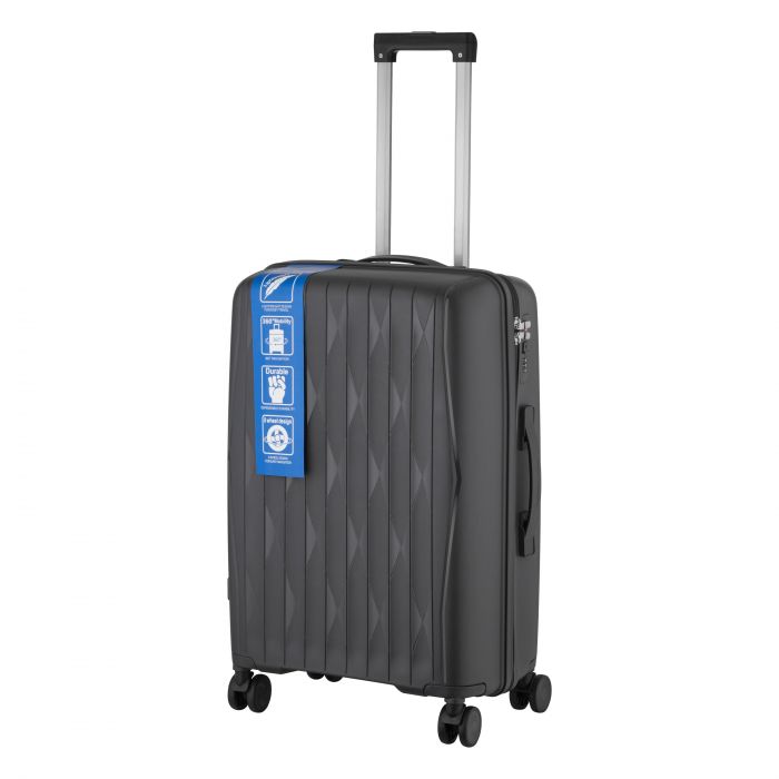 Набір валіз 2E, M7979, поліпропілен, (L+M+S), блискавка anti theft, 4 колеса, кодовий замок, темно-сірий