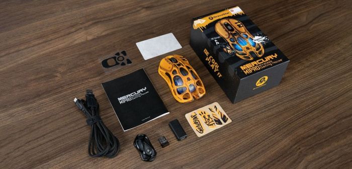 Миша GravaStar Mercury M1 Pro, magnesium alloy body, BT/WL/USB-A, RGB, Battle-Worn Yellow