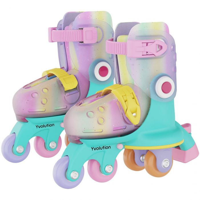 Роликові ковзани Yvolution Twista, розмір 30-34, веселка