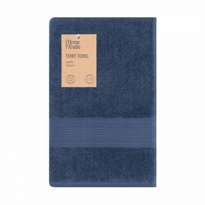 Рушник махровий Ardesto SuperSoft 70х140см, 100% бавовна, синій
