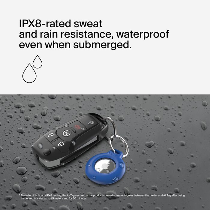 Тримач Belkin Waterproof Secure Holder with Key Ring AirTag, синій