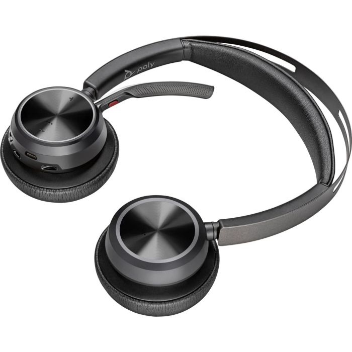 Гарнітура комп'ютерна стерео On-ear Poly Voyager Focus 2, USB-A, Bluetooth, всеспрямований, ANC, Acoustic fence,  чорний