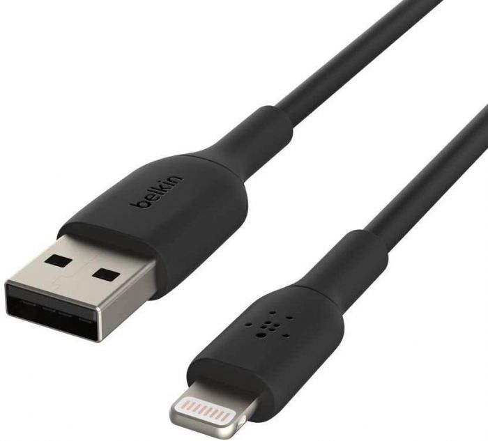 Кабель Belkin USB-A > Lightning заряджання/синхронізації 12Вт, 1м, PVC, чорний