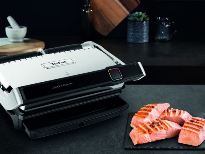Гриль Tefal прижимний OptiGrill Elite XL 2200Вт, темп. режимів-16, з`ємні пластини, метал