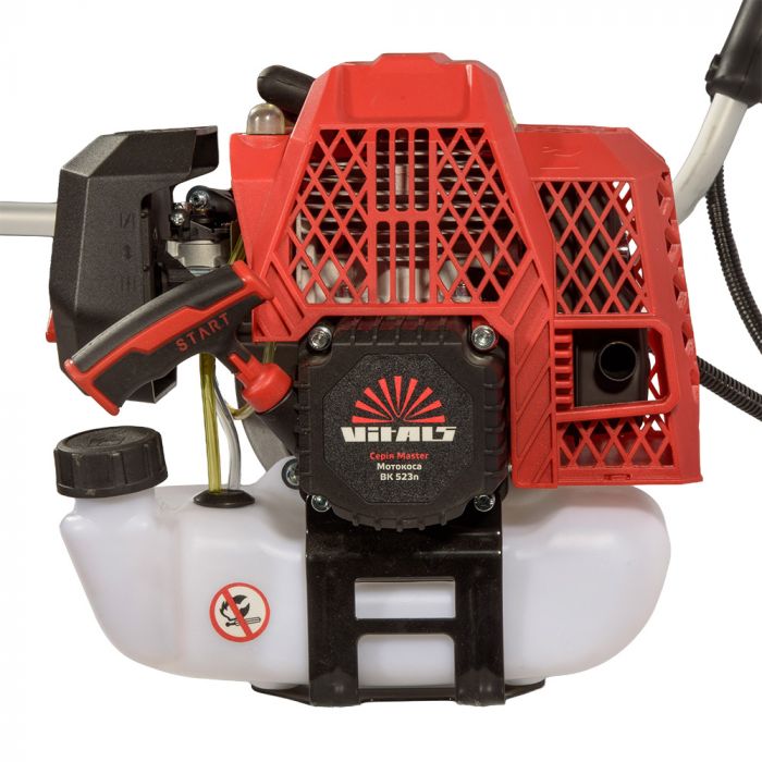 Тример садовий бензиновий Vitals Master BK 523n 1.5кВт/2.0к.с. 52см3 25.5см ніж/ліска 43см 9.7кг