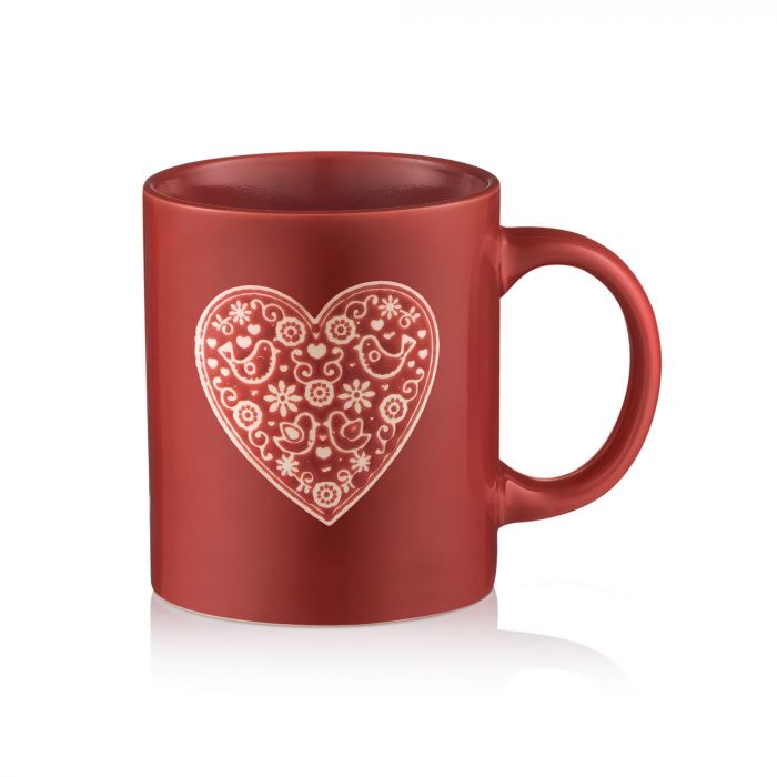 Чашка ARDESTO Heart, 320мл, кераміка, червоний