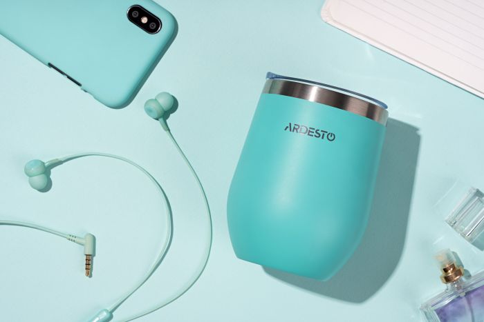 Термокухоль ARDESTO Compact Mug, 350мл, нержавіюча сталь, блакитний