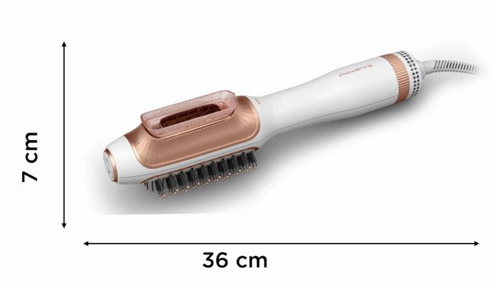 Фен-щітка Rowenta Reverso Dry&Brush 2в1, 1200Вт, 3 режими, іоніз-я, хол. обдув, насадок-2, кераміка, біло-золотистий