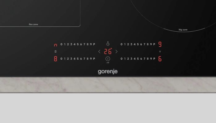 Варильна поверхня Gorenje індукційна, 60см, PowerBoost, TouchControl, BigZone, збільшена площа пригот, поєднання конфорок, чорний