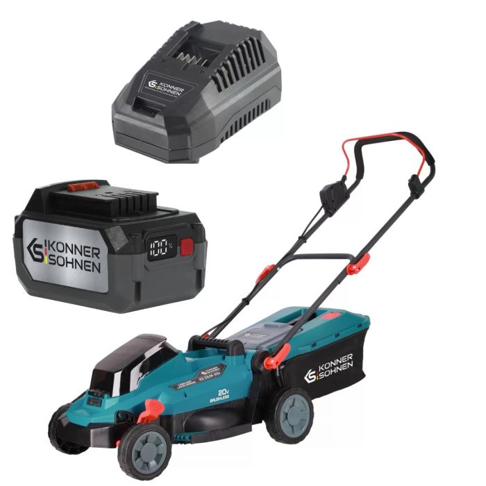 Газонокосарка акумуляторна Konner&Sohnen KS 33LM-20V 20В акб 1х4А·год 33см 30л 25-75мм 14кг