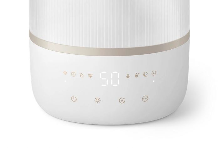 Зволожувач повітря Philips традиційне зволоження Series 1001, 41м2, 3л, 275мл/г, електр. кер-ння, режим сну, нічник, білий