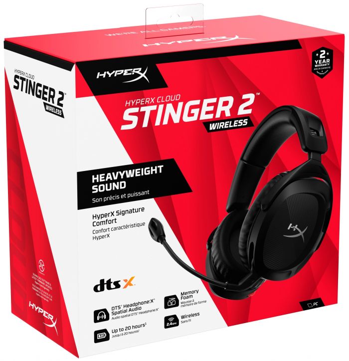 Гарнітура ігрова HyperX Cloud Stinger 2, WL/USB-A, чорний