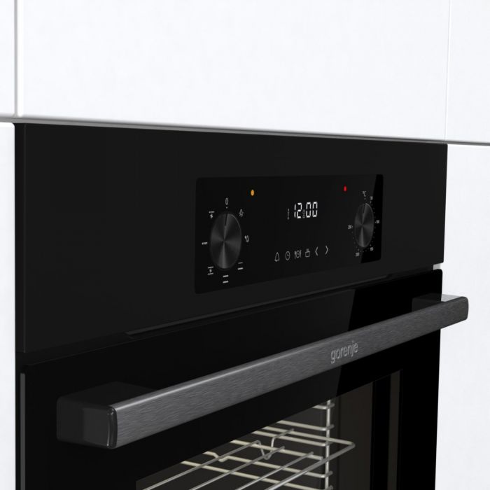 Духова шафа Gorenje електрична, 61л, A+, дисплей, конвекція, чорний 
