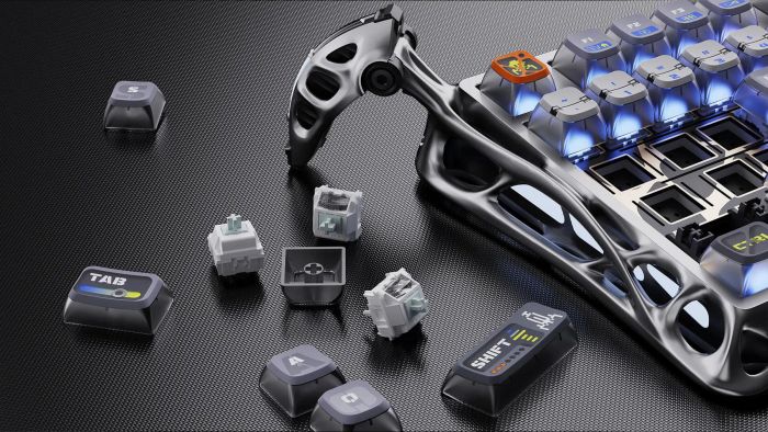 Клавіатура механічна GravaStar Mercury K1 Pro 80keys, GravaStar x Kailh Speedy Mint, BT/WL/USB, RGB, Interstellar Silver