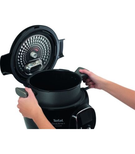 Мультиварка-скороварка Tefal Cook4me+ Connect, 1600Вт, чаша-6л, електронне керув., пластик, чорний
