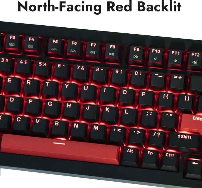 Клавіатура механічна Lemokey  X4 84Key, Keychron Red, USB-A, QMK/VIA, EN/UKR, Red led, чорний