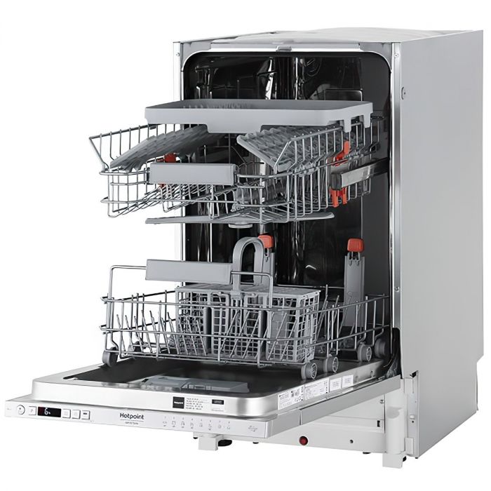 Посудомийна машина Hotpoint вбудована, 10компл., A++, 45см, дисплей, 3й кошик, білий
