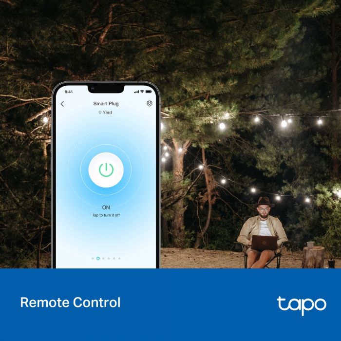 Розумна розетка компактна TP-LINK Tapo P410M N300 BT 16A, Зовнішня, IP54