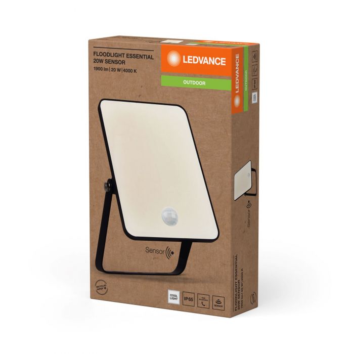 Прожектор LEDVANCE ESSENTIAL SENSOR 20Вт 1800Лм 4000K датчик руху  чорний
