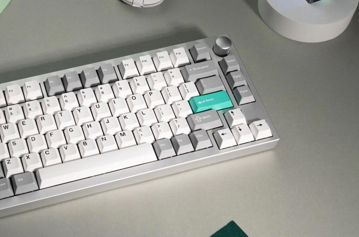 Клавіатура механічна Lemokey  P1 Pro 84Key, Keychron Super Brown, WL/BT/USB-A, QMK/VIA, Hot-Swap, EN/UKR, RGB,  Knob, Space Silver