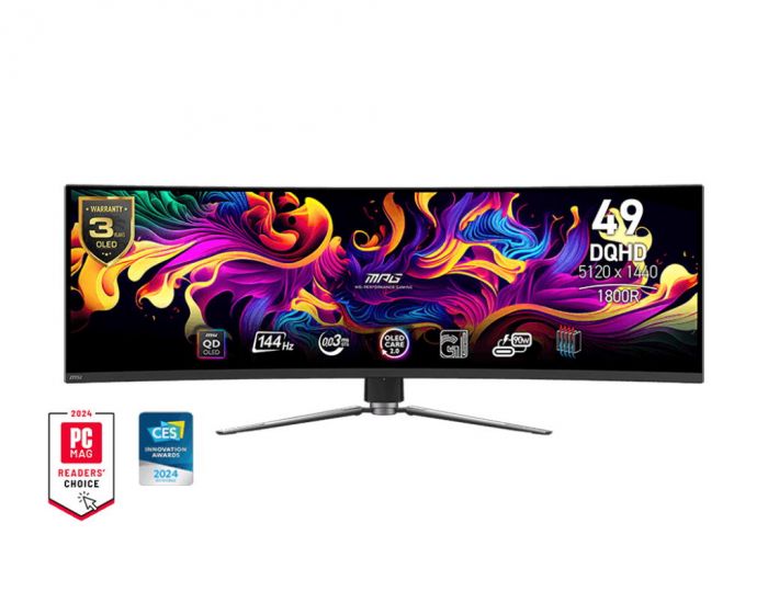 Монітор MSI 49" MPG 491CQP 2xHDMI, DP, USB-C, 2xUSB, QD-OLED, 5120x1440, 32:9, 144Hz, 0.03ms, sRGB 146%, CURVED, AdaptiveSync, HAS, HDR400