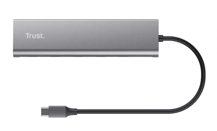 Хаб Trust Halyx USB-C  > 5xUSB-C , Алюміній, 0.1м, сірий