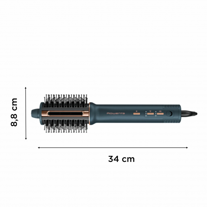 Фен-щітка Rowenta Air Brush 3D, 1200Вт, 3 режими, іоніз-я, хол. обдув, функція фену, кераміка, чорно-золотий