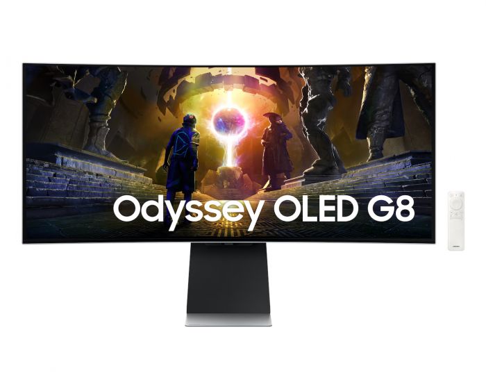 Монітор Samsung 34" Odyssey OLED G85S HDMI, DP, USB, Bluetooth, MM, OLED, 3440x1440, 0.3ms, HAS, FreeSync Premium Pro, CURVED