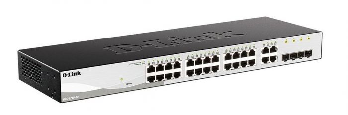 Комутатор D-Link DGS-1210-28/F 24xGE, 4xGE/SFP, WebSmart